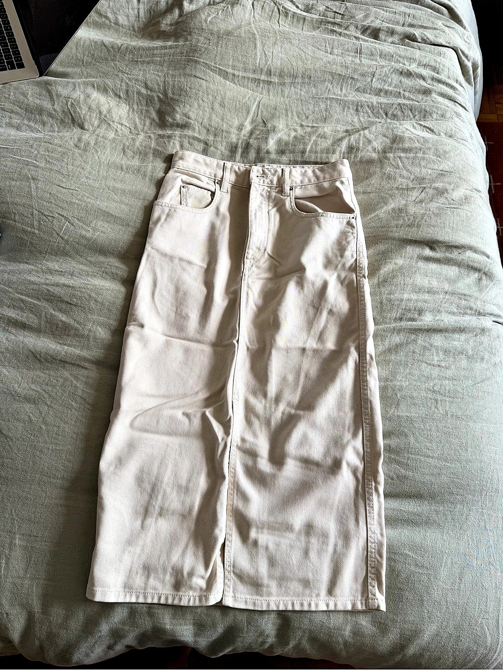 Isabel Marant Wide Leg Cotton Jeans in Cream Waist 36